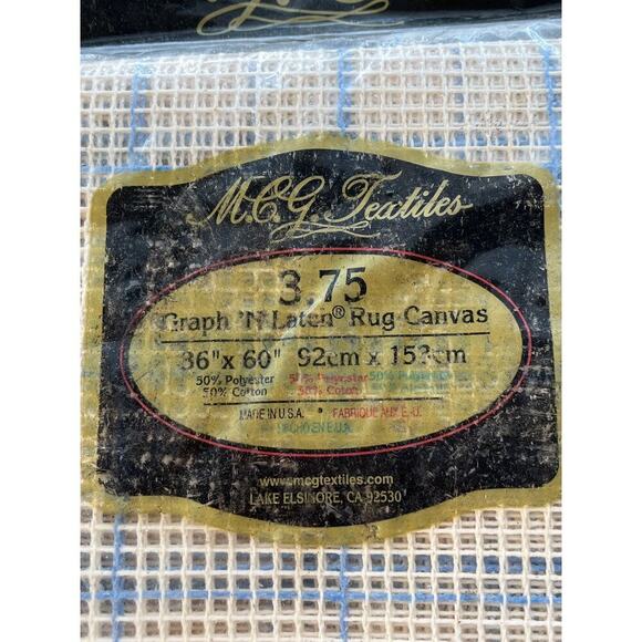 MCG Textiles 3.75 Graph N Latch Rug Canvas "36X60" NEW Made in USA - Picture 2 of 4